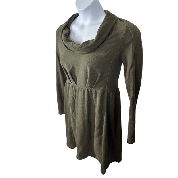 Anthropologie Saturday Sunday Olive Green Cowl Neck Babydoll Dress – Medium - Picture 7 of 13